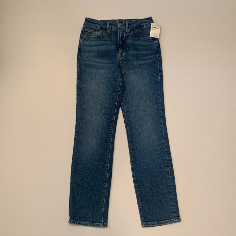 GOOD AMERICAN Womens Good Classic
Skinnyish Fit  Hi- Rise Jeans Indigo Size 2/26